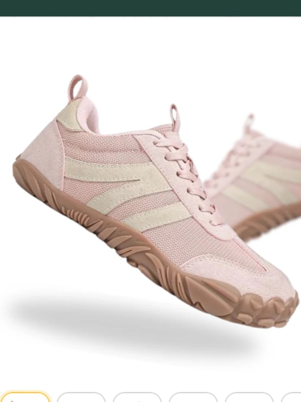Barefoot Pink Groovers Retro Walking Sneakers Blush Lace Up Athletic Size 42